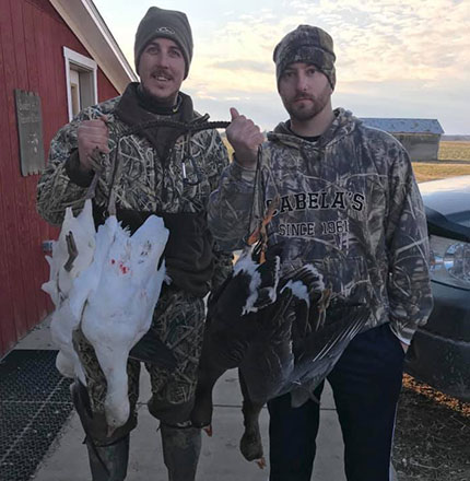 a couple of snow geese hunters in southern illinois