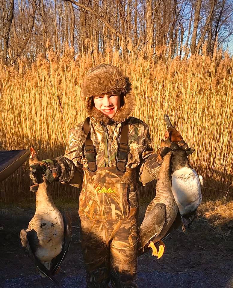 young goose hunter in southern illinois